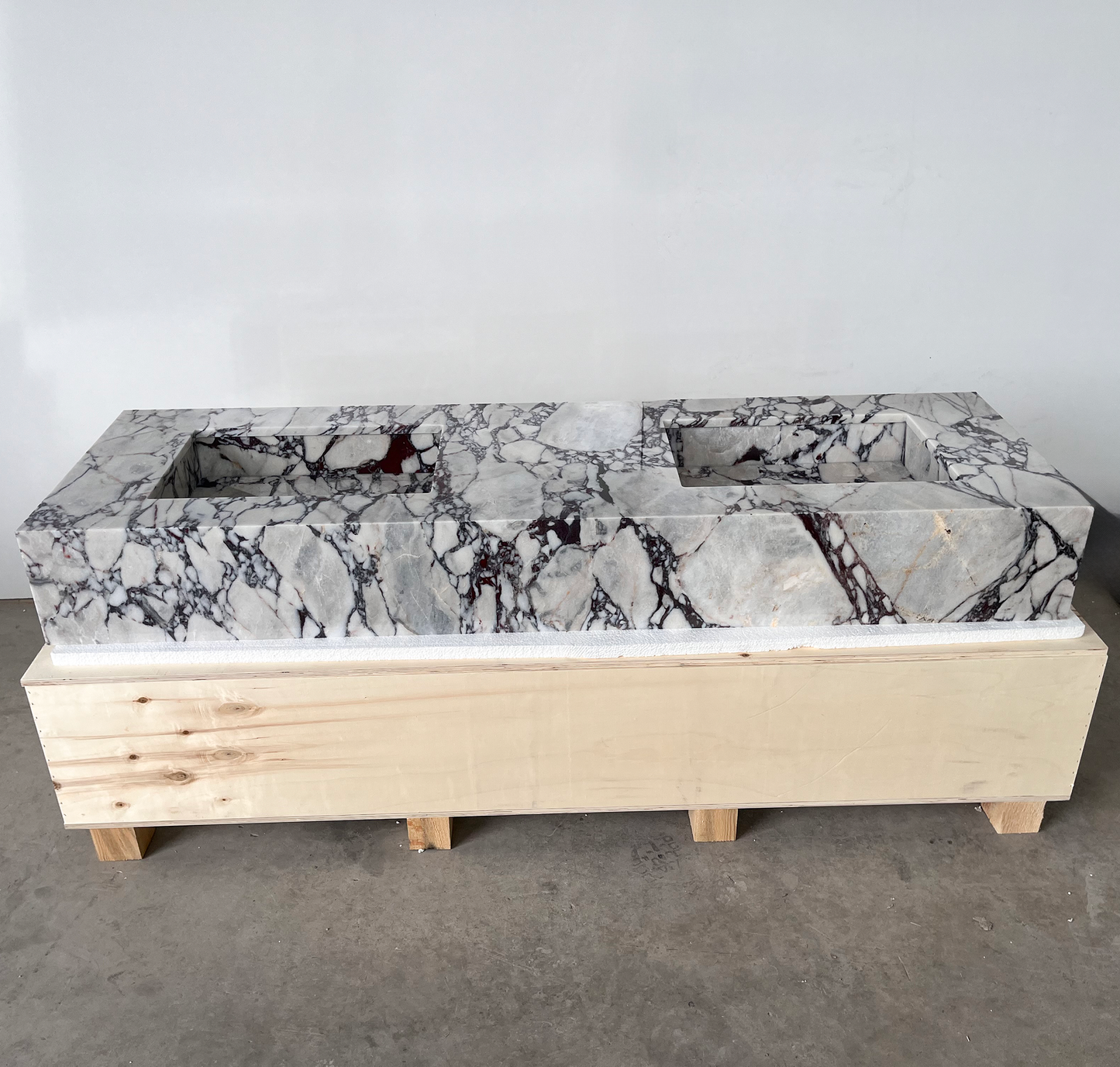 HANDCRAFTED CUSTOM CALACATTA VIOLA MARBLE SINK (NS-200)