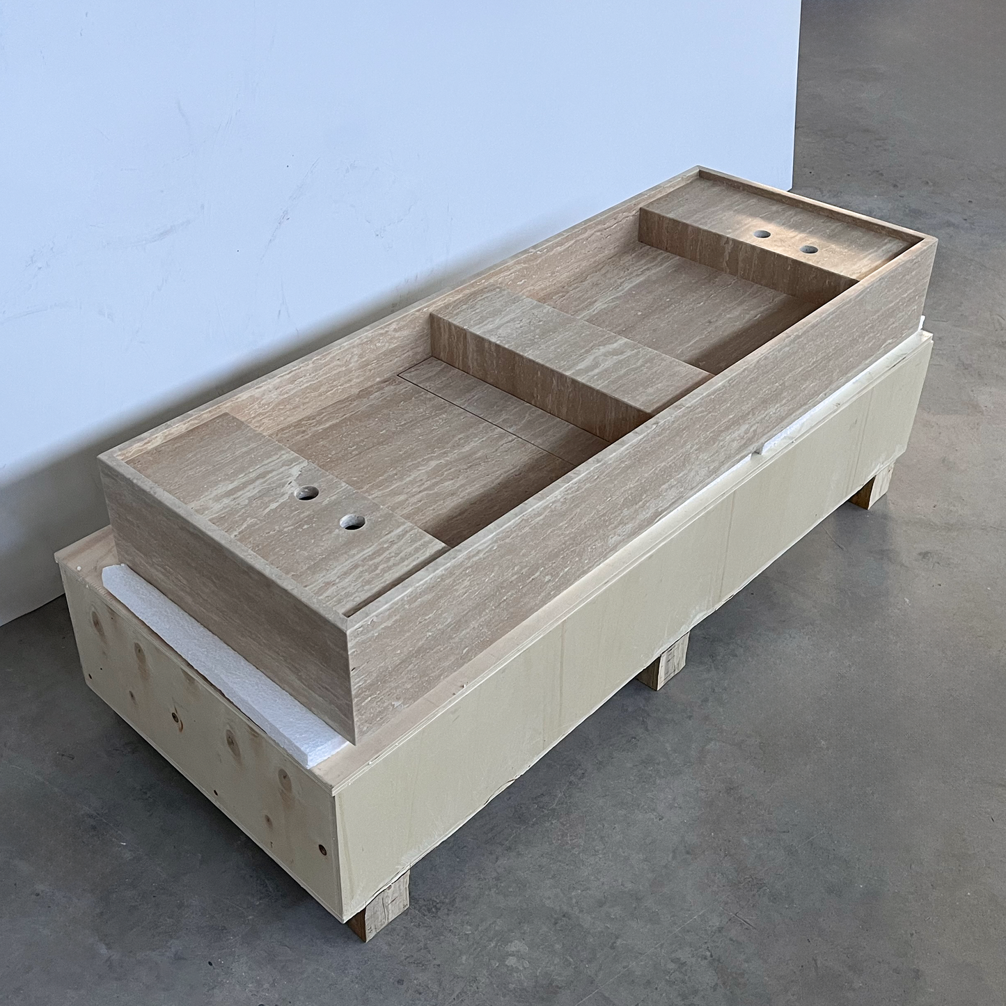 HANDCRAFTED CUSTOM TRAVERTINE SINK (TR-111)