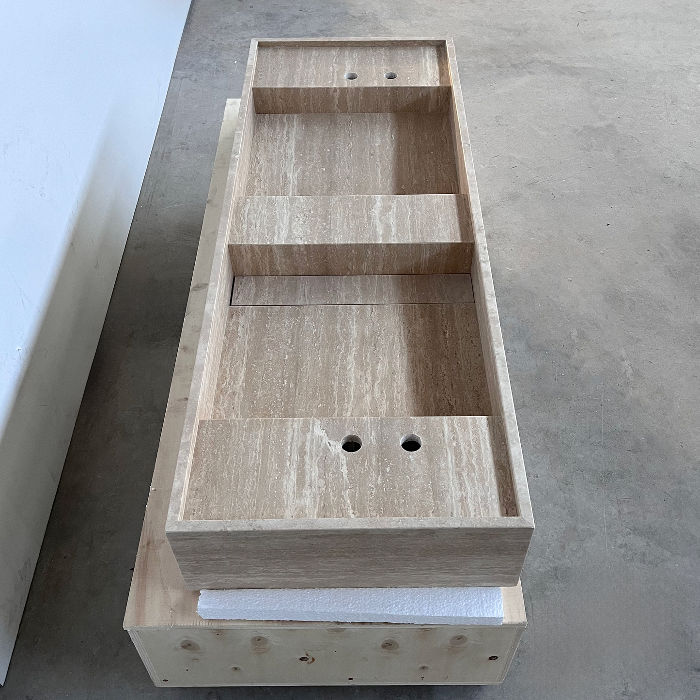 HANDCRAFTED CUSTOM TRAVERTINE SINK (TR-111)