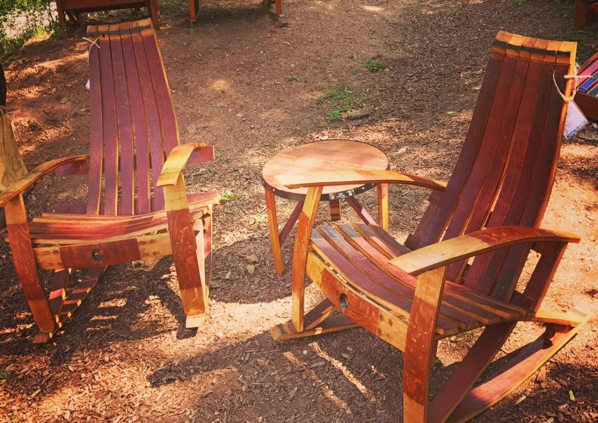 Colorado Ski Furniture Wine or Whiskey Barrel Chair