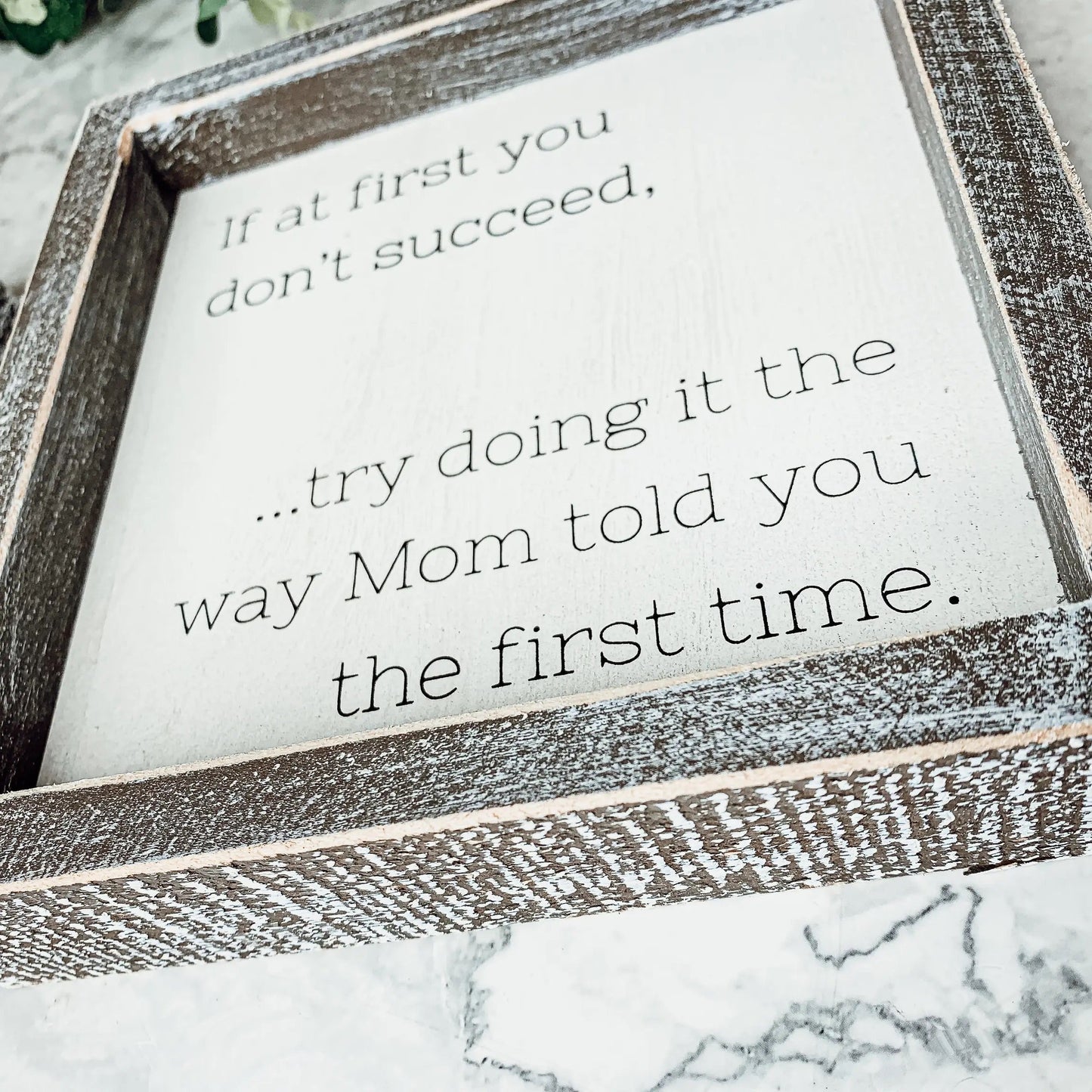 Funny Mom Quote Rustic Wood Sign 7x7 Inch Wall Desk Shelf Plaque Mom Told You