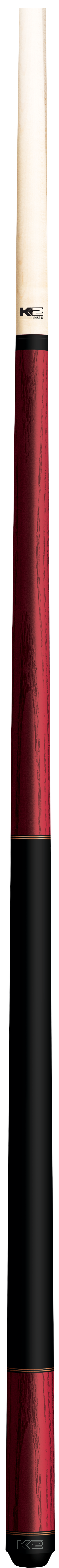 K2 Matte Color, Dual Copper Rings, Black Wrapless Cue Stick
