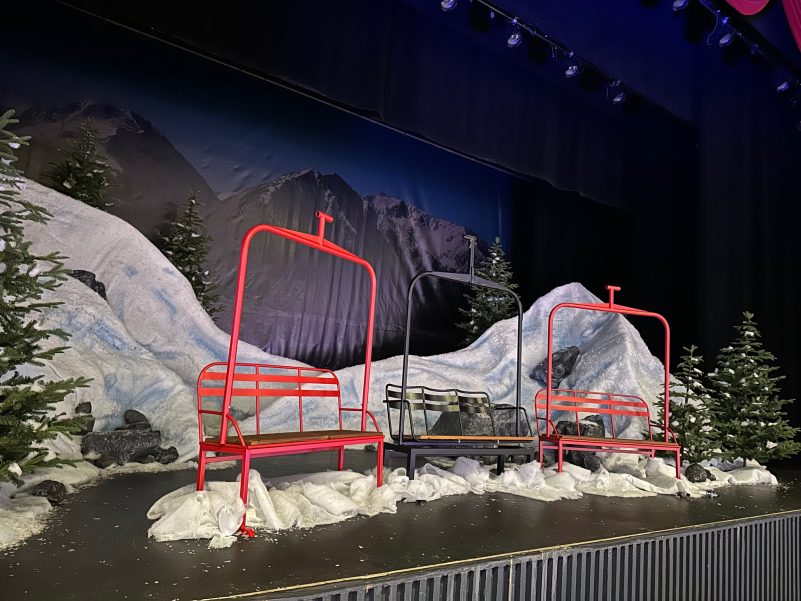 Colorado Ski Furniture Black Powder Coated 3-person Replica Ski Chairlift Bench w/ Wooden Seat