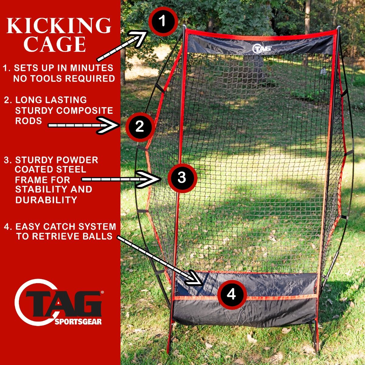 TAG Sports TPKN200 Portable Kicking Net - Nolan's Longsnapping Approved
