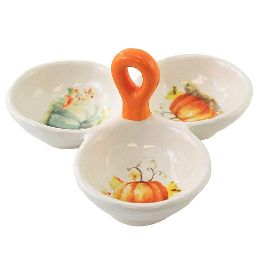 Painted Pumpkin Tidbit Tray