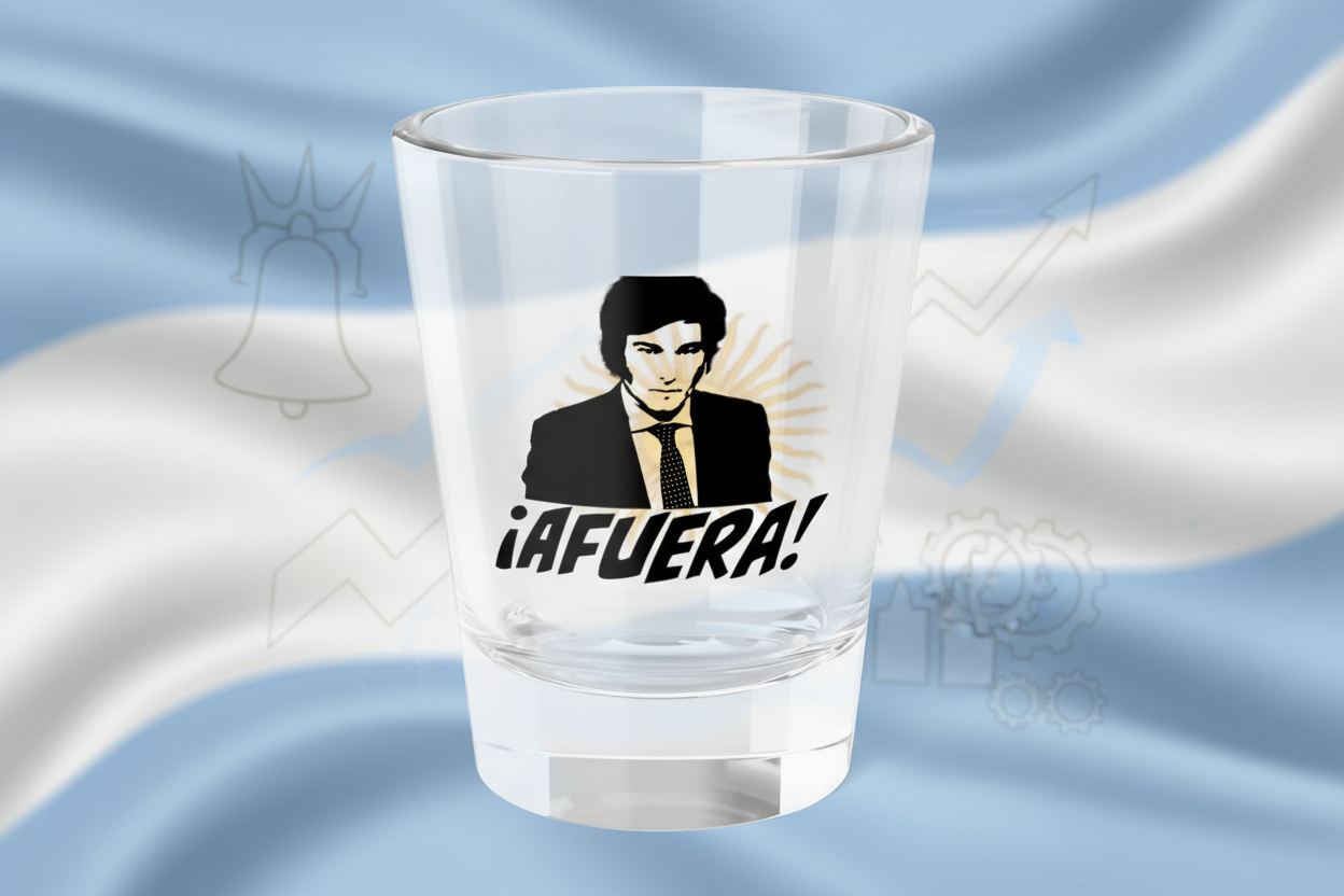 Javier Milei AFUERA Shot Glass - Libertarian President Barware - 4LibertyShop.com