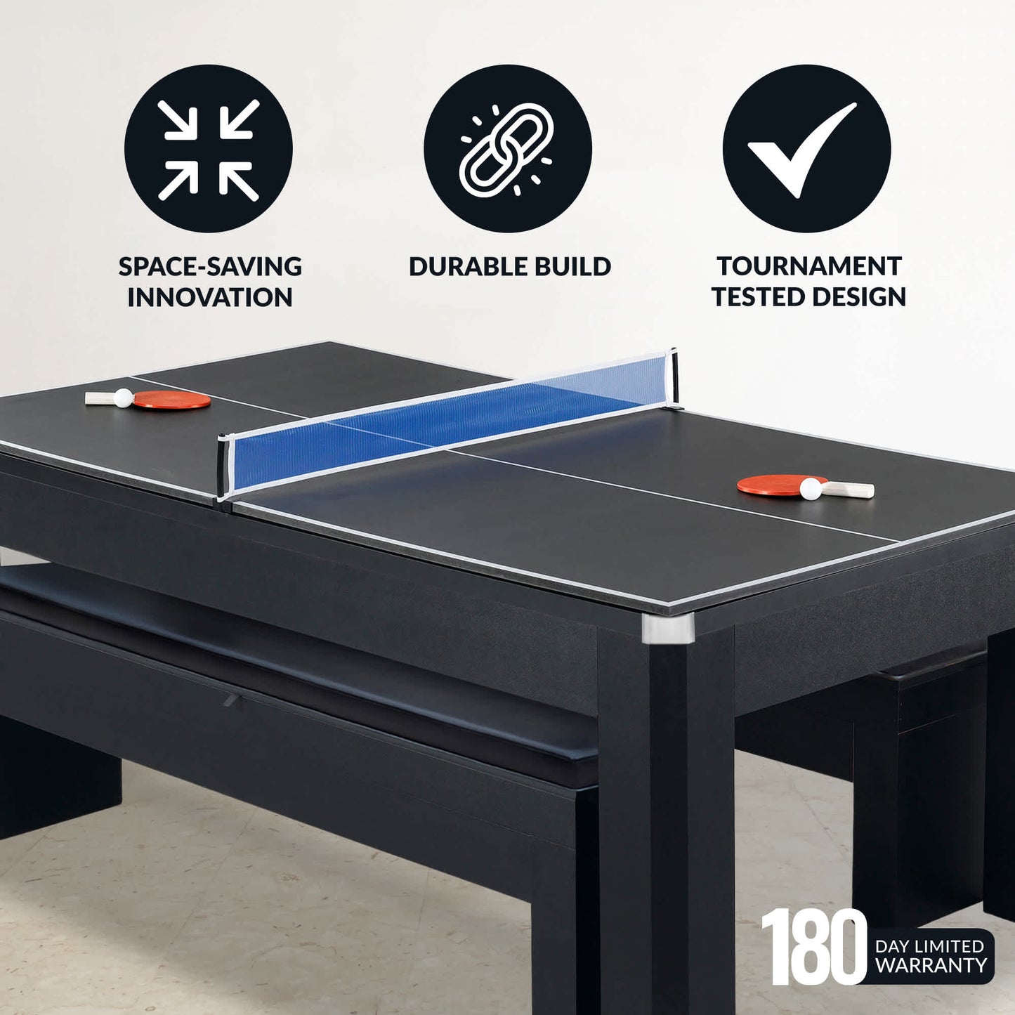 Hathaway Park Avenue 7-ft Pool Table Combo Set with Benches