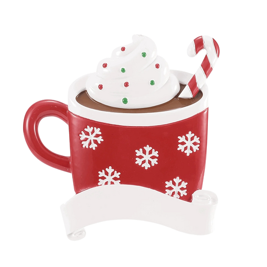 Hot Cocoa Mug Ornament For Personalization