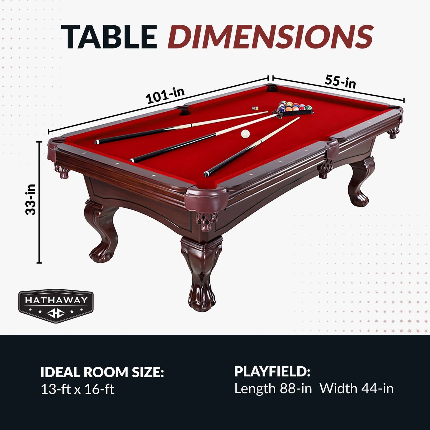 Hathaway Augusta 8-ft Pool Table