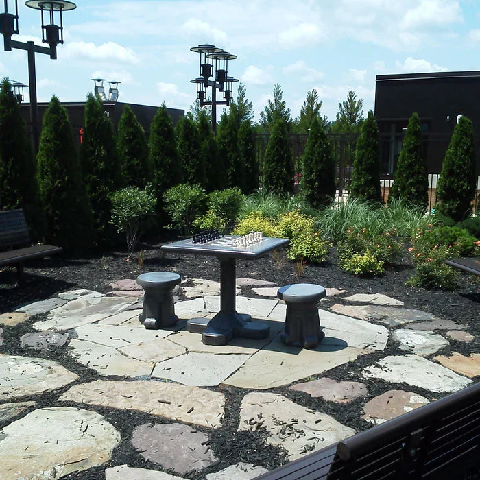Stone Age Genius Concrete Outdoor Chess Table Freestanding