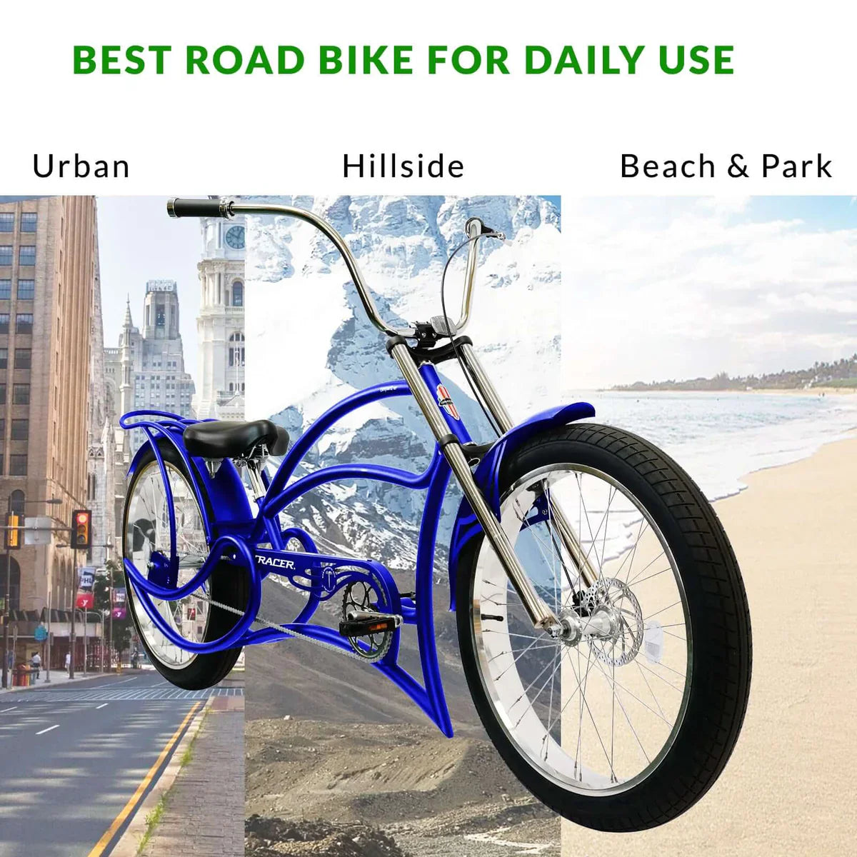 Tracer Leopard GT Chopper Stretch Cruiser Bike