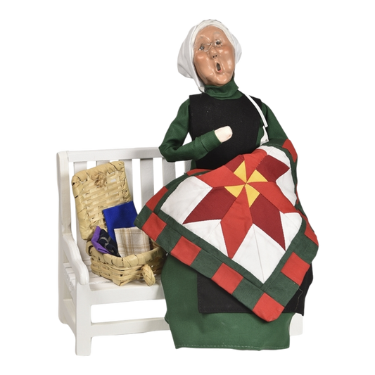 Amish Grandmother on Bench