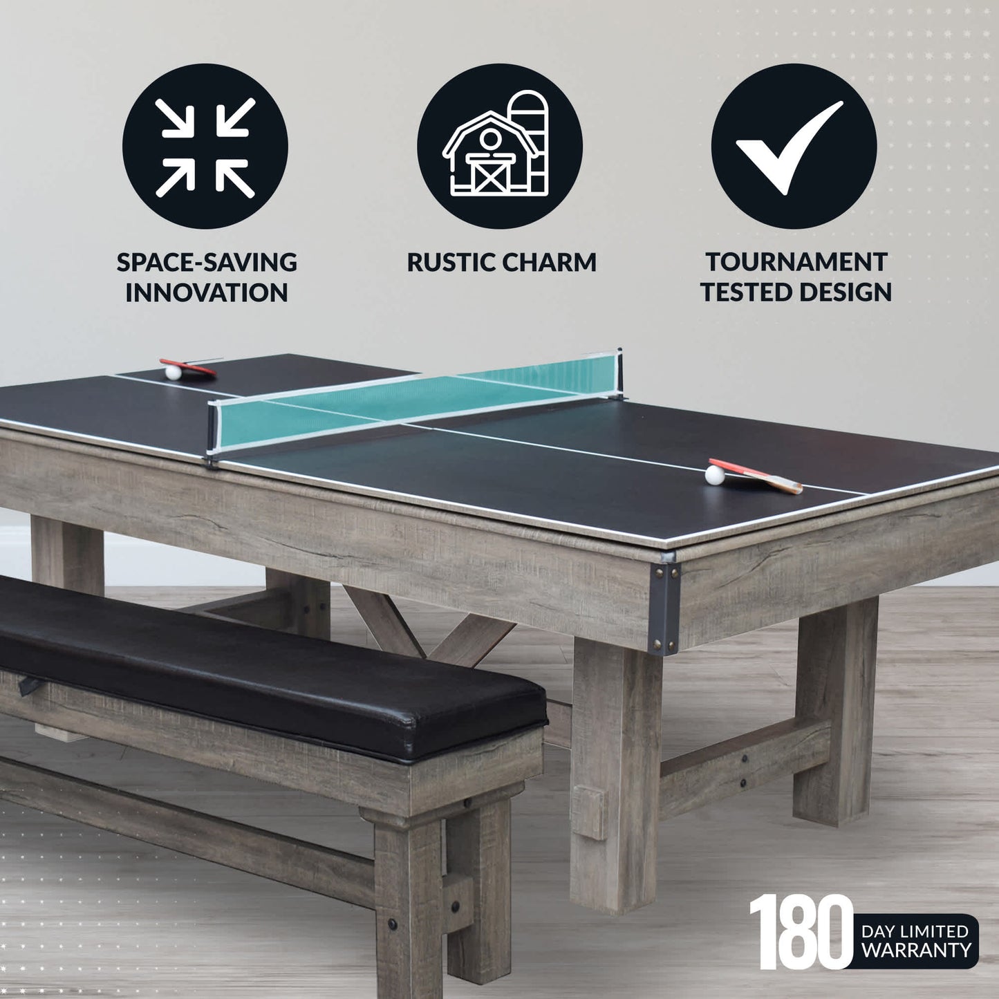 Hathaway Logan 7-ft Pool Table Combo Set with Benches
