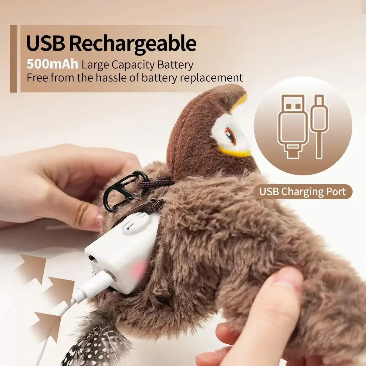 Flapping Bird Cat Toy – Interactive Catnip Plush
