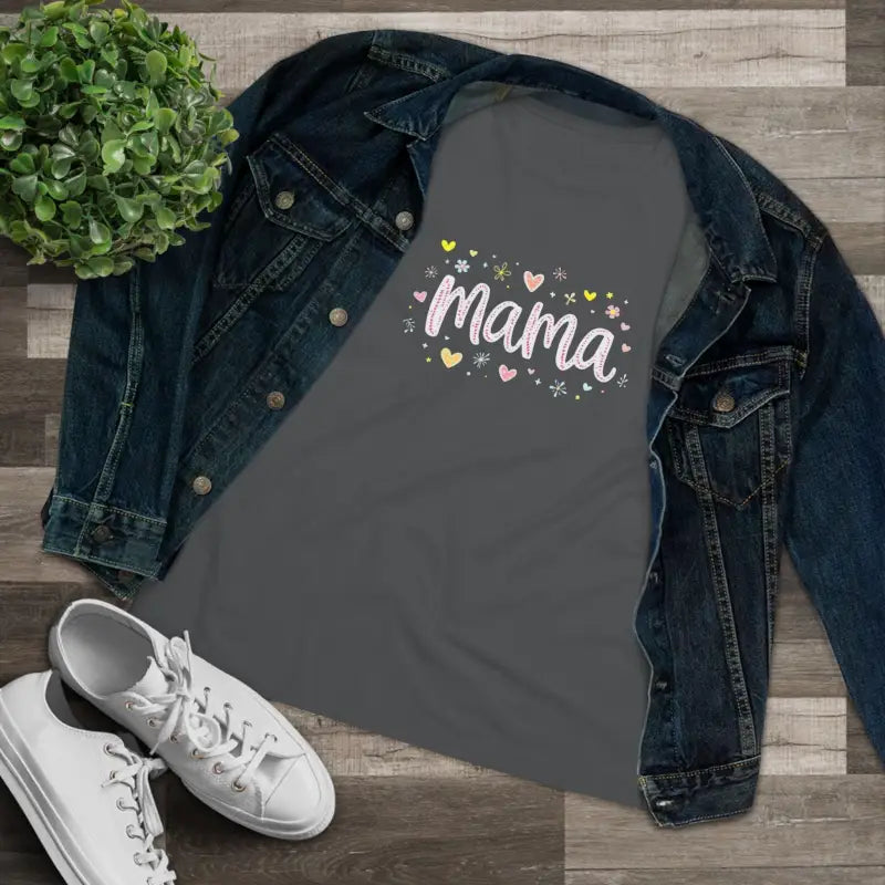 Ocean State Styles T Shirt Mama Heart Womens Cotton Classic