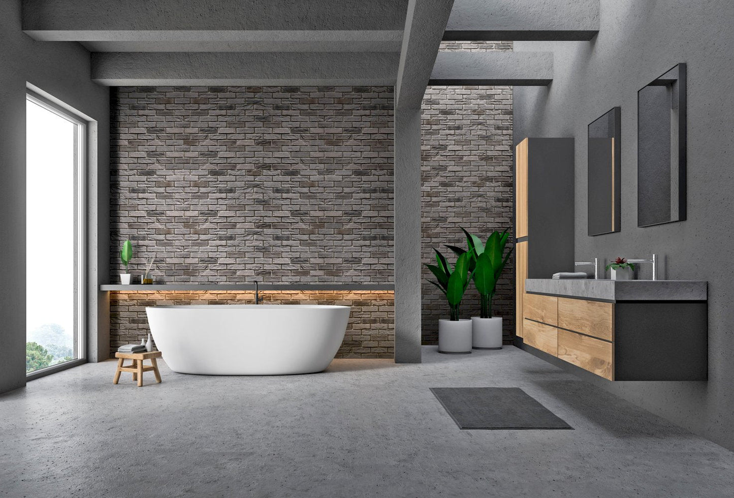 Loft Smoke Manufactured Stone Handmade Brick Veneer - Livfloors Collection