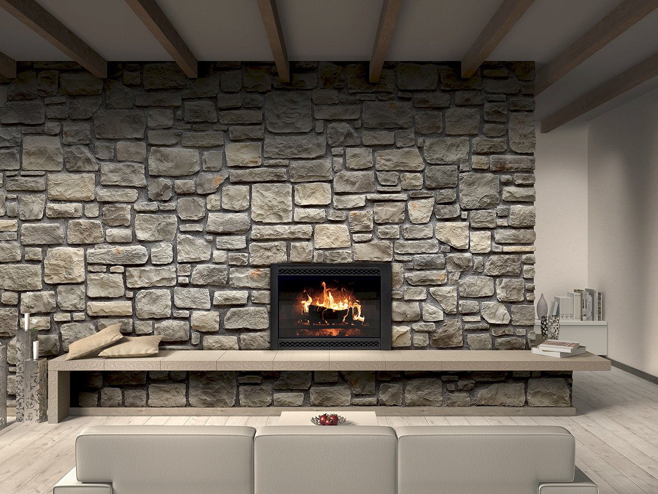 Ashlar Pattern Masso Olive Manufactured Stone Handmade Veneer - Livfloors Collection