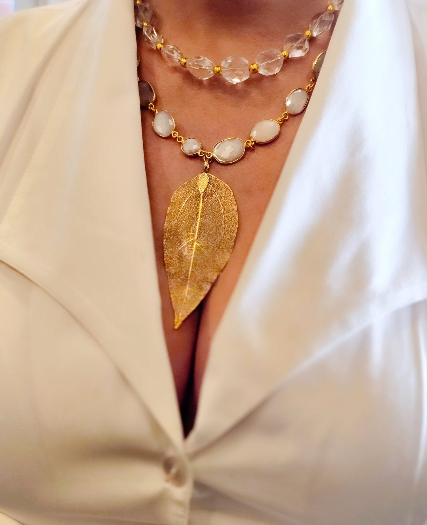 "Master Healer"| Clear Quartz and Moonstone Layered Necklace