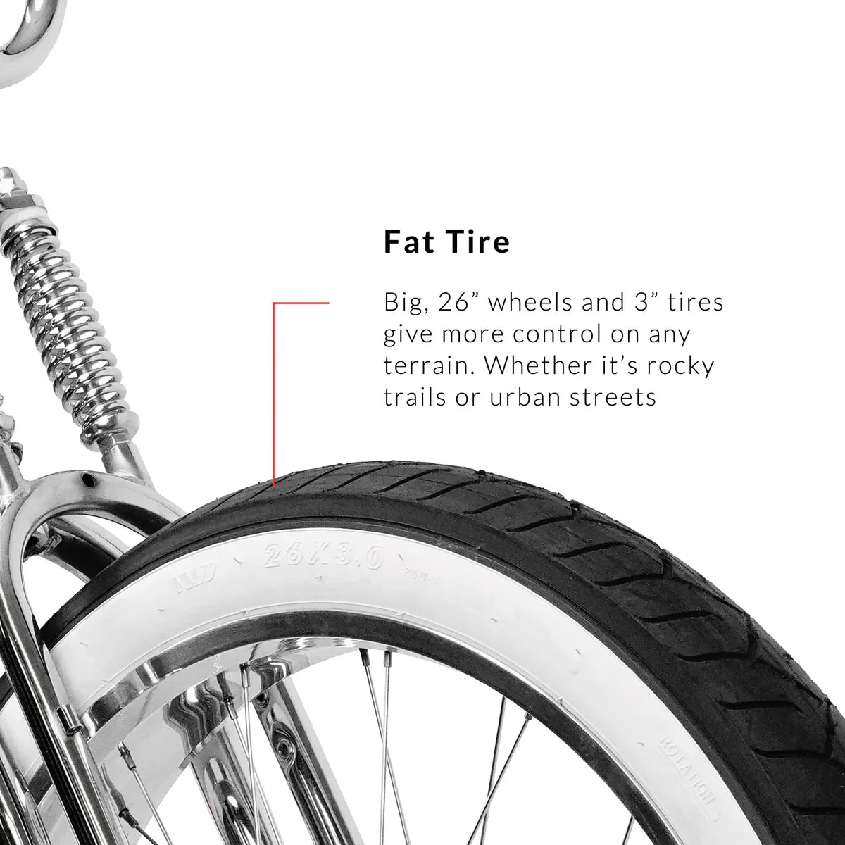 Tracer Master DS 26" Dual Springer Chopper Stretch Beach Cruiser Bike
