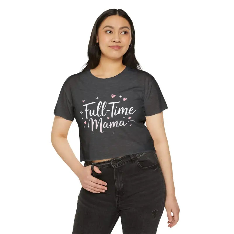 Ocean State Styles Women Crop Top Full Time Mama Everyday