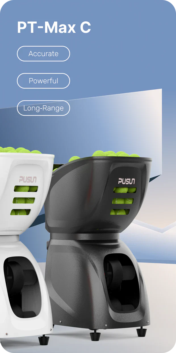 PUSUN PT-MAX C Tennis Ball Machine With APP Control & AI Drills
