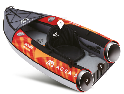 Aqua Marina Memba Touring Inflatable Kayak - 2 Person with Paddles