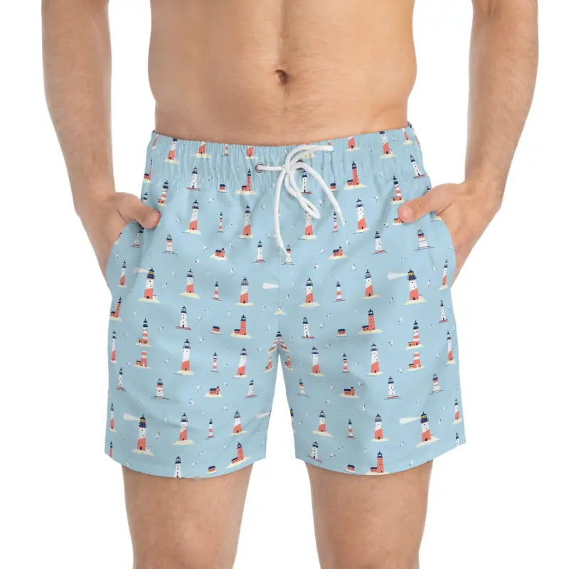 Ocean State Styles Coastline Mens Lighthouse Swim Trunks