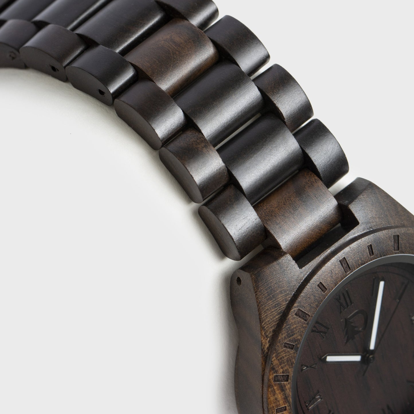 Mens Black Walnut Wood Watch Minimalist Vintage Design