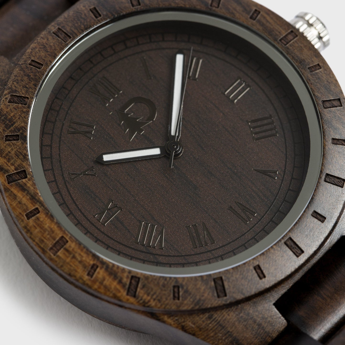 Mens Black Walnut Wood Watch Minimalist Vintage Design
