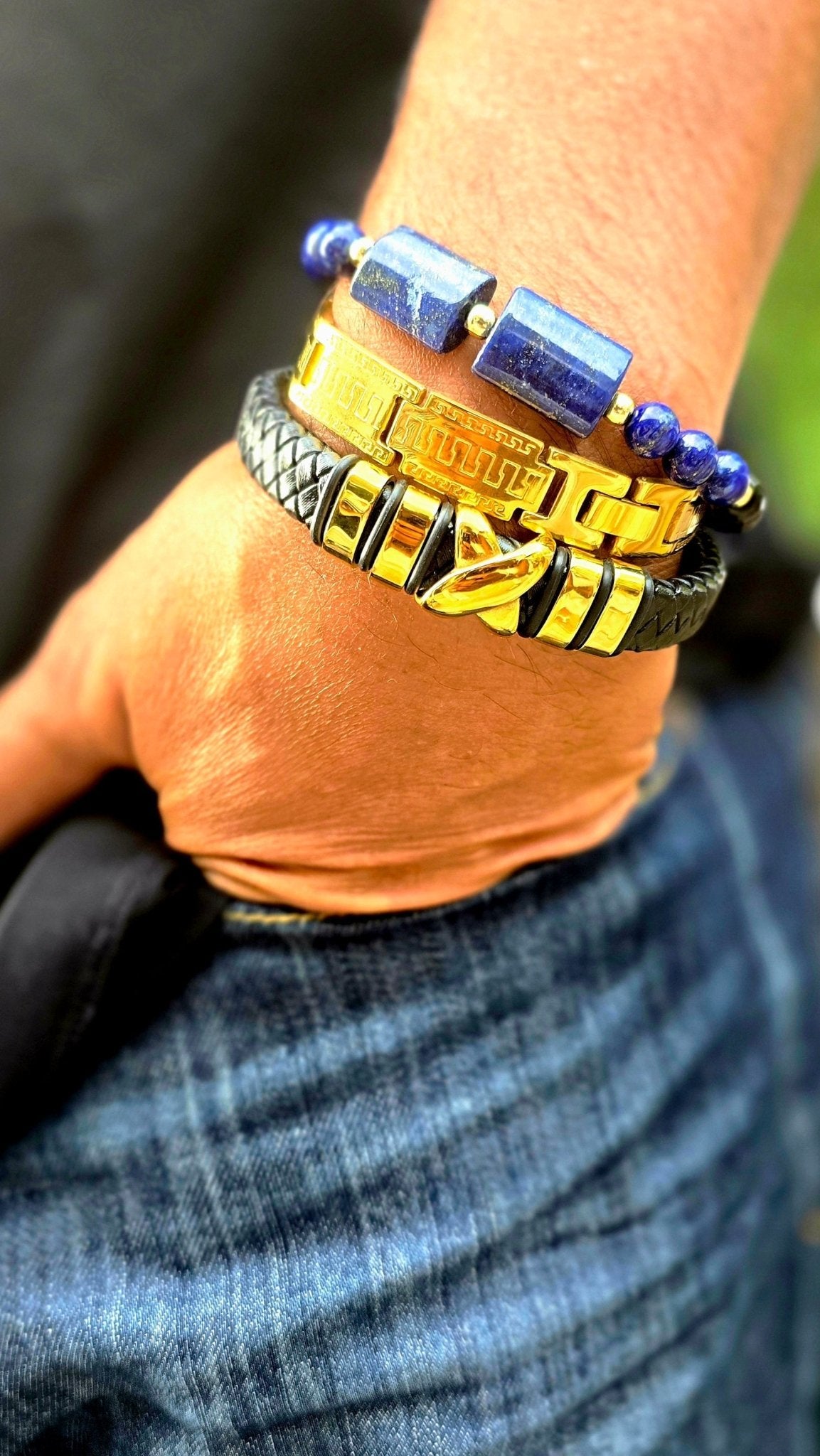 Men's  Lapis Lazuli Bracelet set