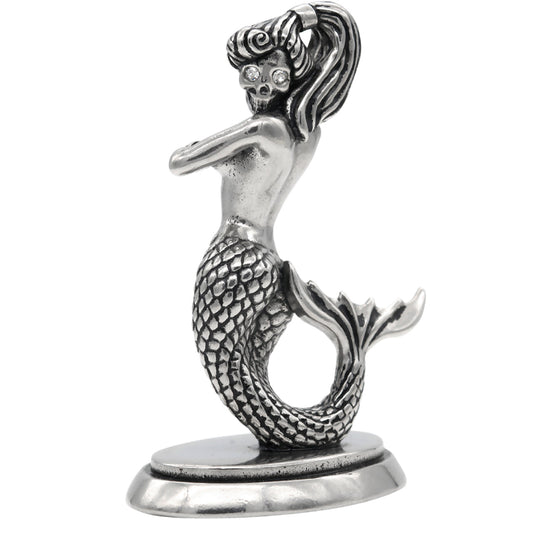 Mermaid Skull Statue Gothic Resin Home Decor Figurine