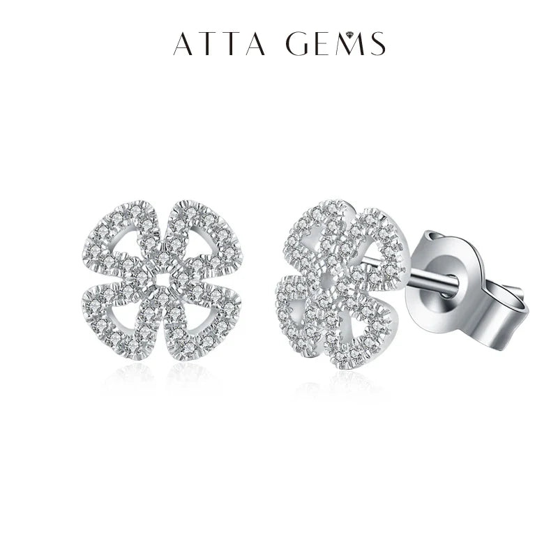 Moissanite D Color Solitaire Stud Earrings 925 Sterling Silver For Women Gift