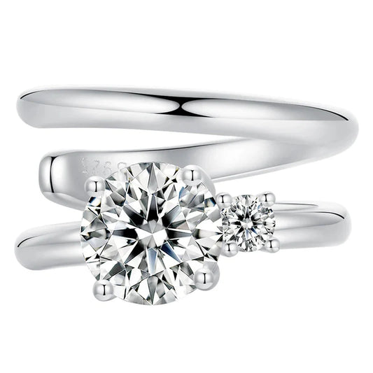 Moissanite Double Layer Clip Earring S925 Sterling Silver Mother's Day Gift