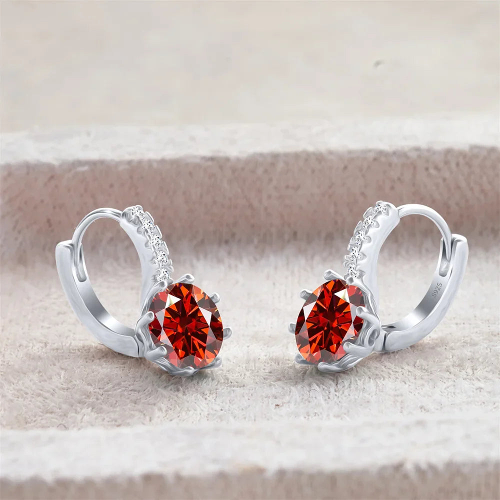 2 Carat Moissanite Drop Earrings Sterling Silver Solitaire Studs For Women