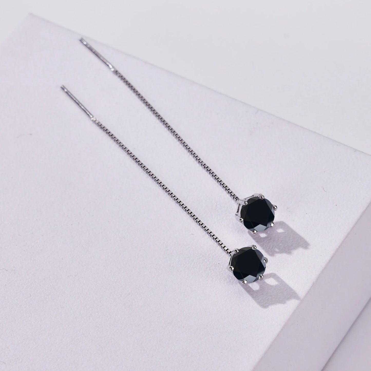 Moissanite Drop Earrings 5-6.5mm Sterling 925 Silver Solitaire Dangle Gift