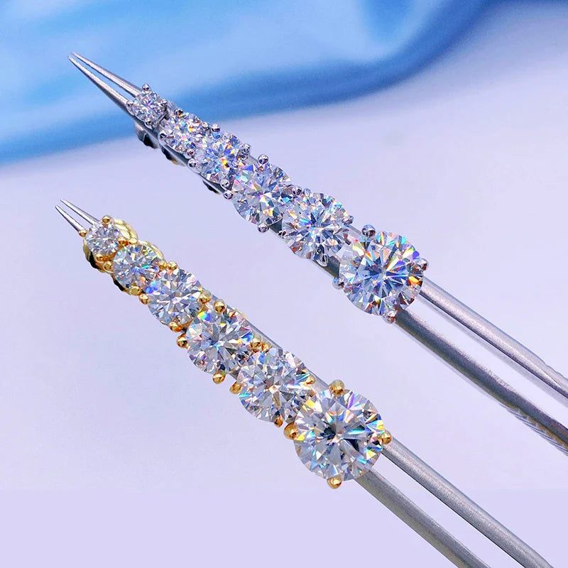 Moissanite Stud Earrings 0.1-3CT S925 Sterling Silver Platinum Plated Bride