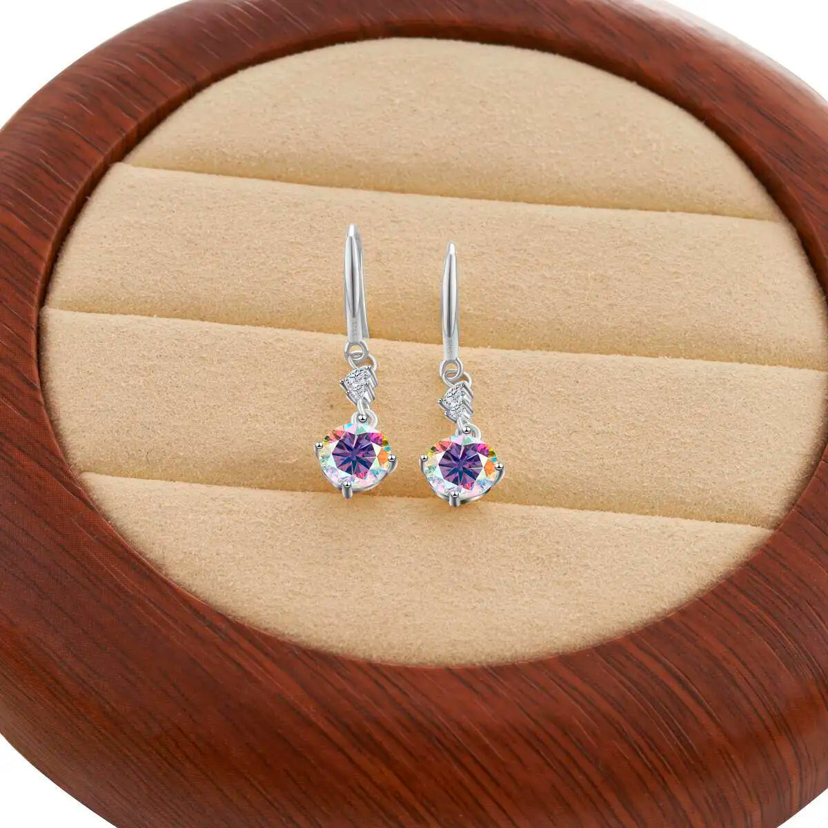 Moissanite Earrings 925 Sterling Silver White Gold Plated Hypoallergenic Studs