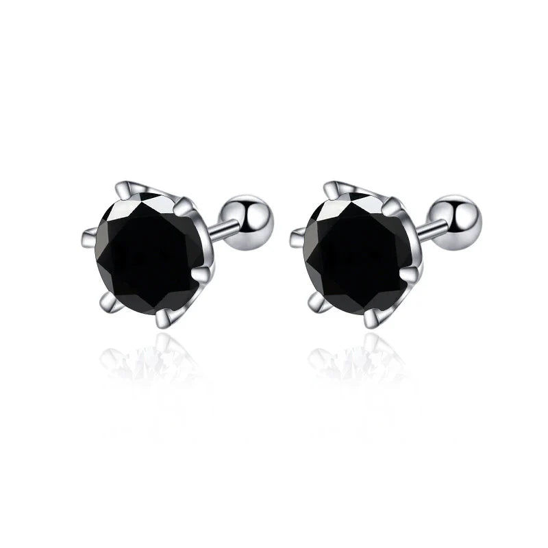 Moissanite Screw Stud Earrings 0.5-2ct D Color 925 Sterling Silver Wedding Studs
