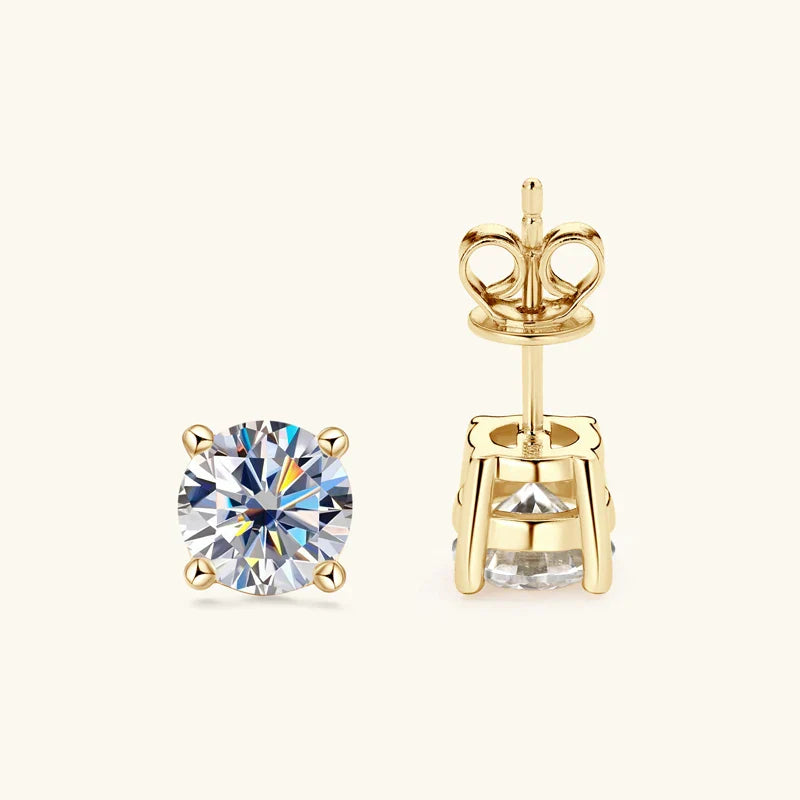 Moissanite Stud Earrings 0.3-2ct Round Certified 925 Sterling Silver Wedding
