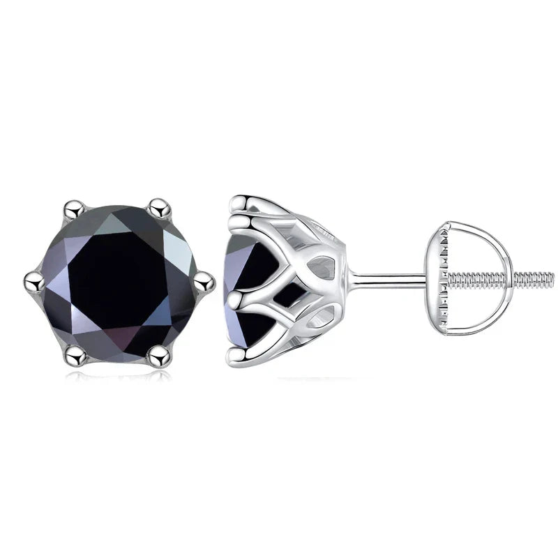 Moissanite Stud Earrings 0.5-2CT S925 Sterling Silver 18K 6-Prong Screw Backs