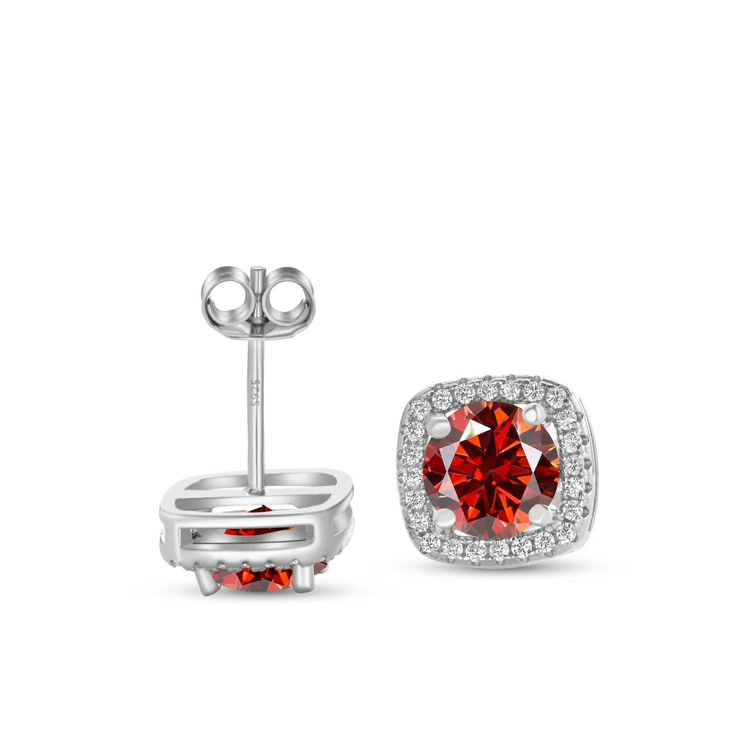 Moissanite Stud Earrings 0.5-1.0CT Multi 925 Sterling Silver 18K Plated Gift