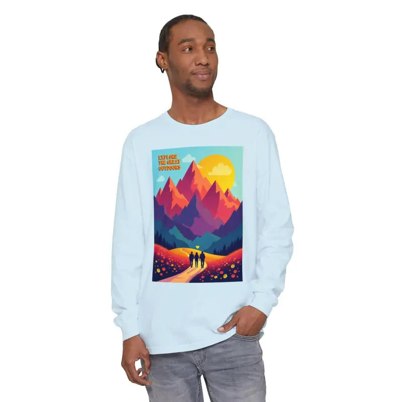 Ocean State Styles Long Sleeve Shirt Mountain Graphic Cotton