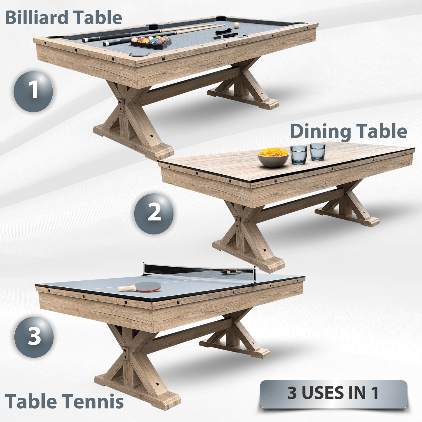 Freetime Fun "The Rockford" 7' Multi - Game Table