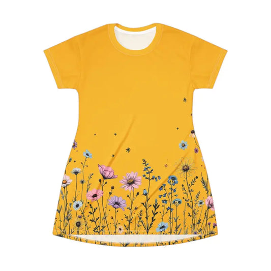 Ocean State Styles Floral Print T Shirt Dress Relaxed Fit