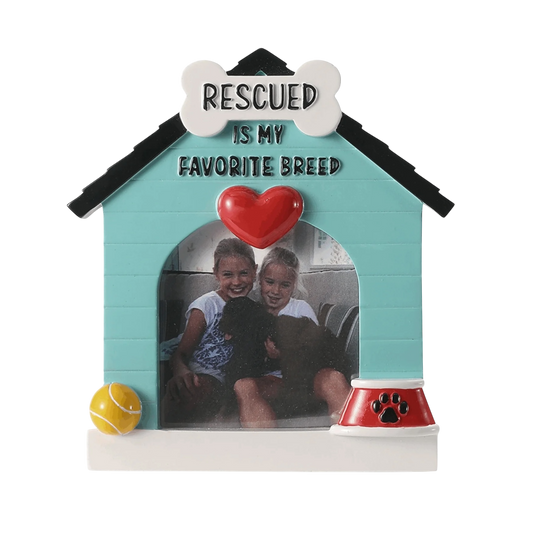 Rescued is My Favorite Breed Photo Frame Ornament