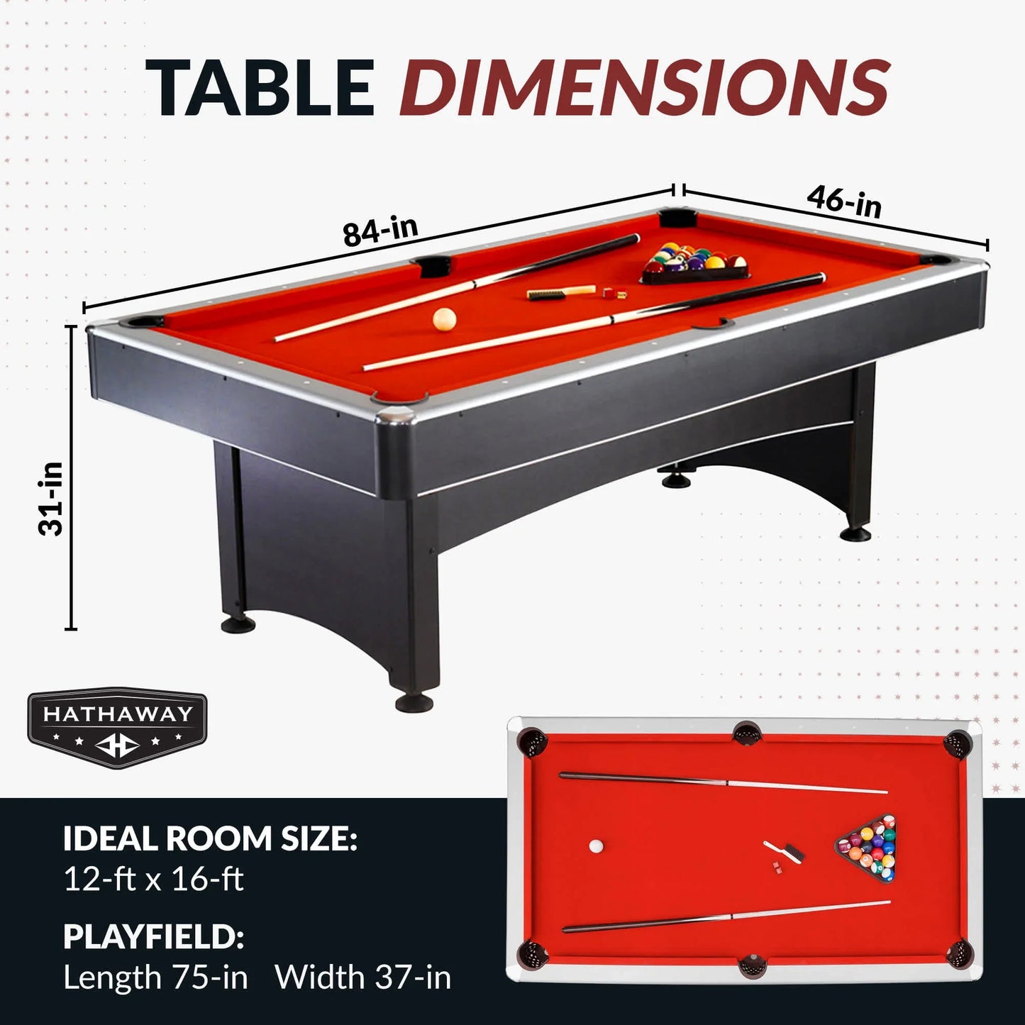 Hathaway Maverick 7-ft Pool Table with Table Tennis Top