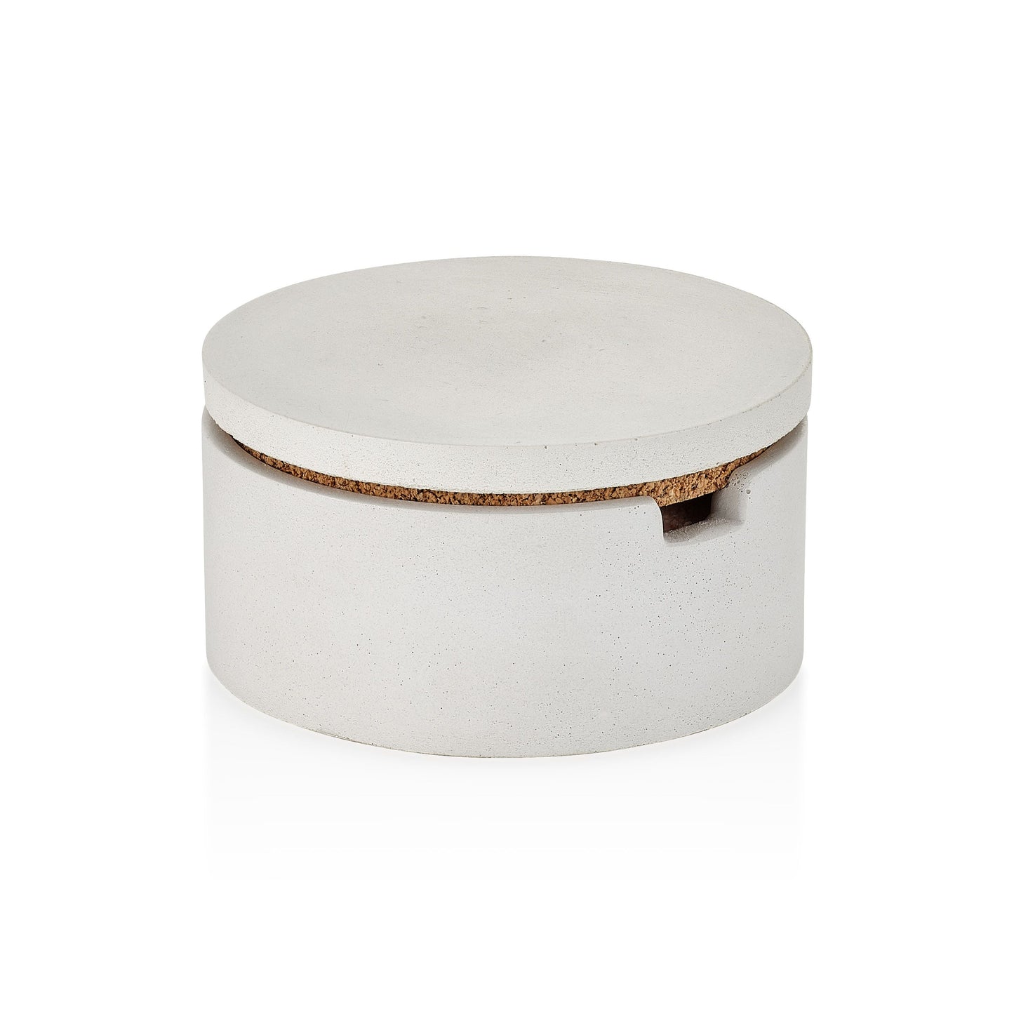 Concrete Salt Cellar with Spoon: White