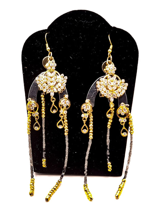 Natural Black and Gray Diamond Earrings