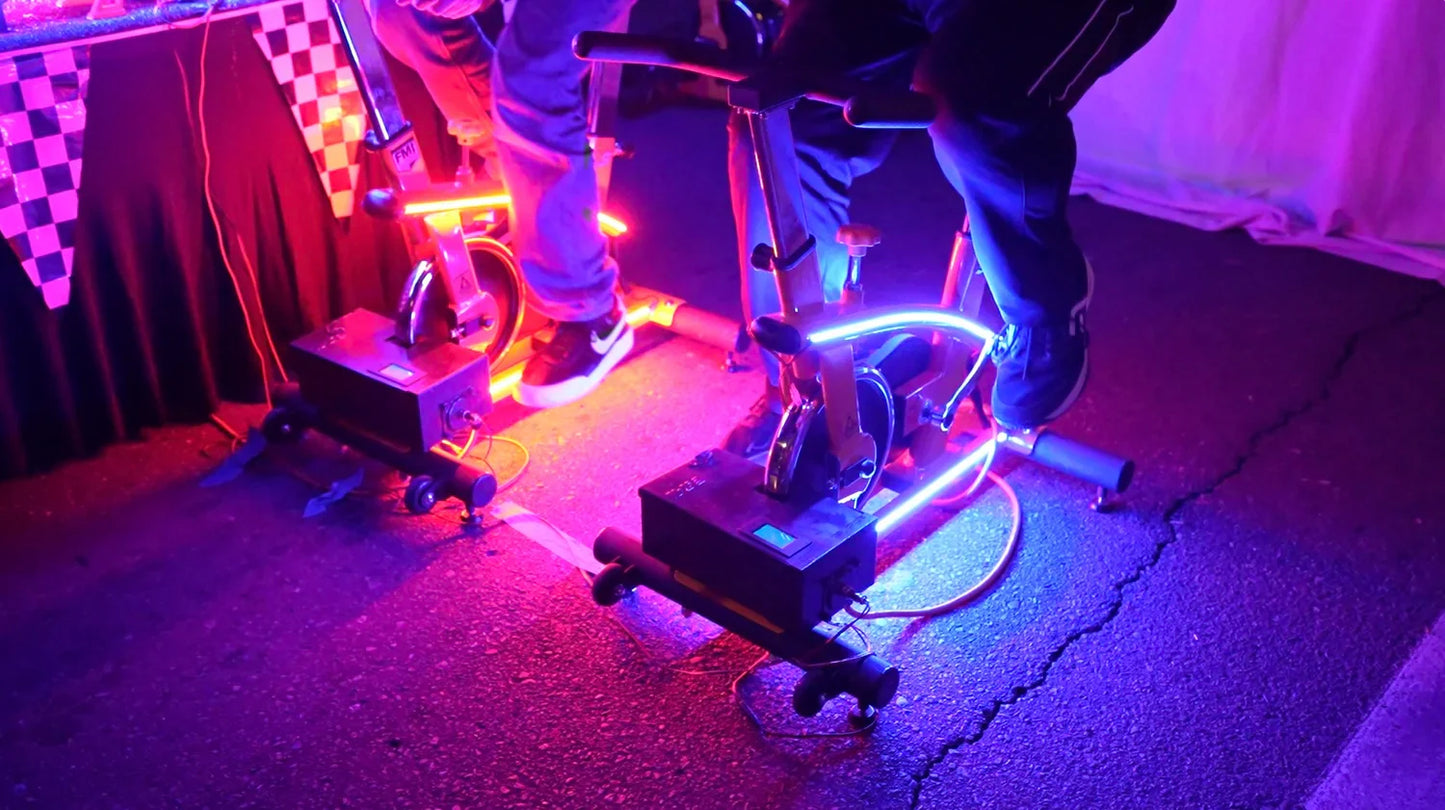 Bicycle Powered Slot Cars by Pedal Power Generator