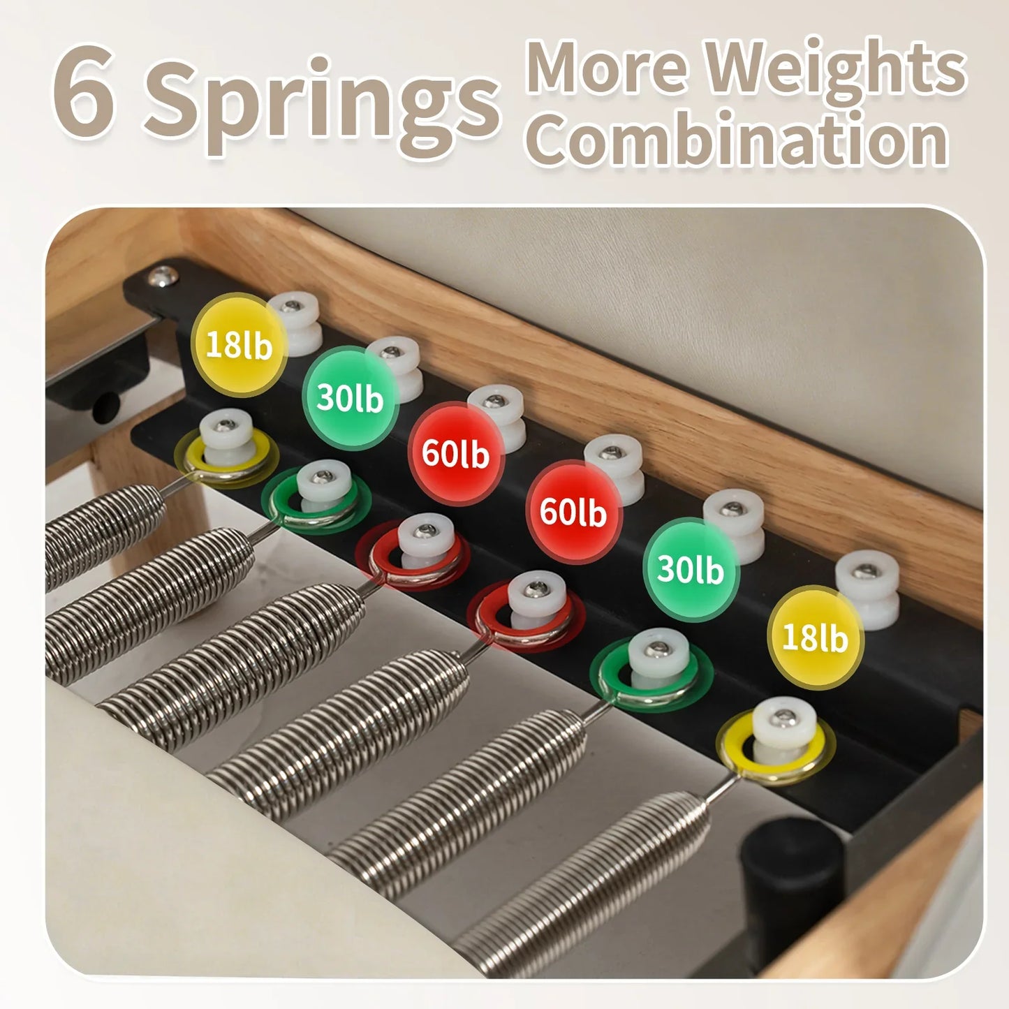 Nexace Wood Pilates Reformer Machine for Home Fitness